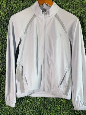 Lululemon Mesh Panel Full Zip Track Jacket Light Blue Size 4